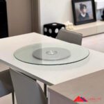 Mâm xoay nhà hàng màu nhũ bạc