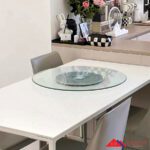 Mâm xoay tiệc cưới màu nhũ bạc