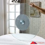 Mâm xoay tròn màu nhũ bạc