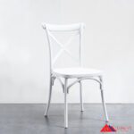 Ghế Crossback nhựa đúc màu trắng